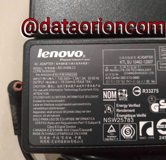 Adaptor Charger Lenovo 19.5V 6.15A DC 5.5*2.5 mm for Lenovo ideapad Y460 Y560P