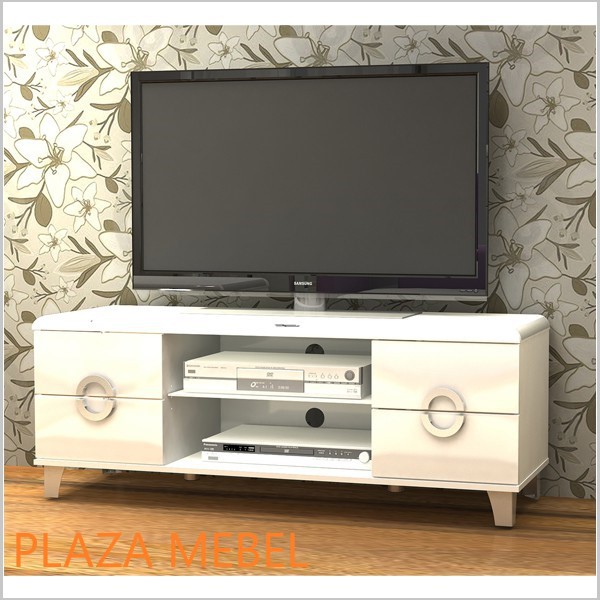 Buffet Pendek / Meja Rak TV Oriye Putih Glossy Minimalis