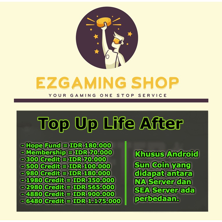 Top up sun coin lifeafter murah android - 