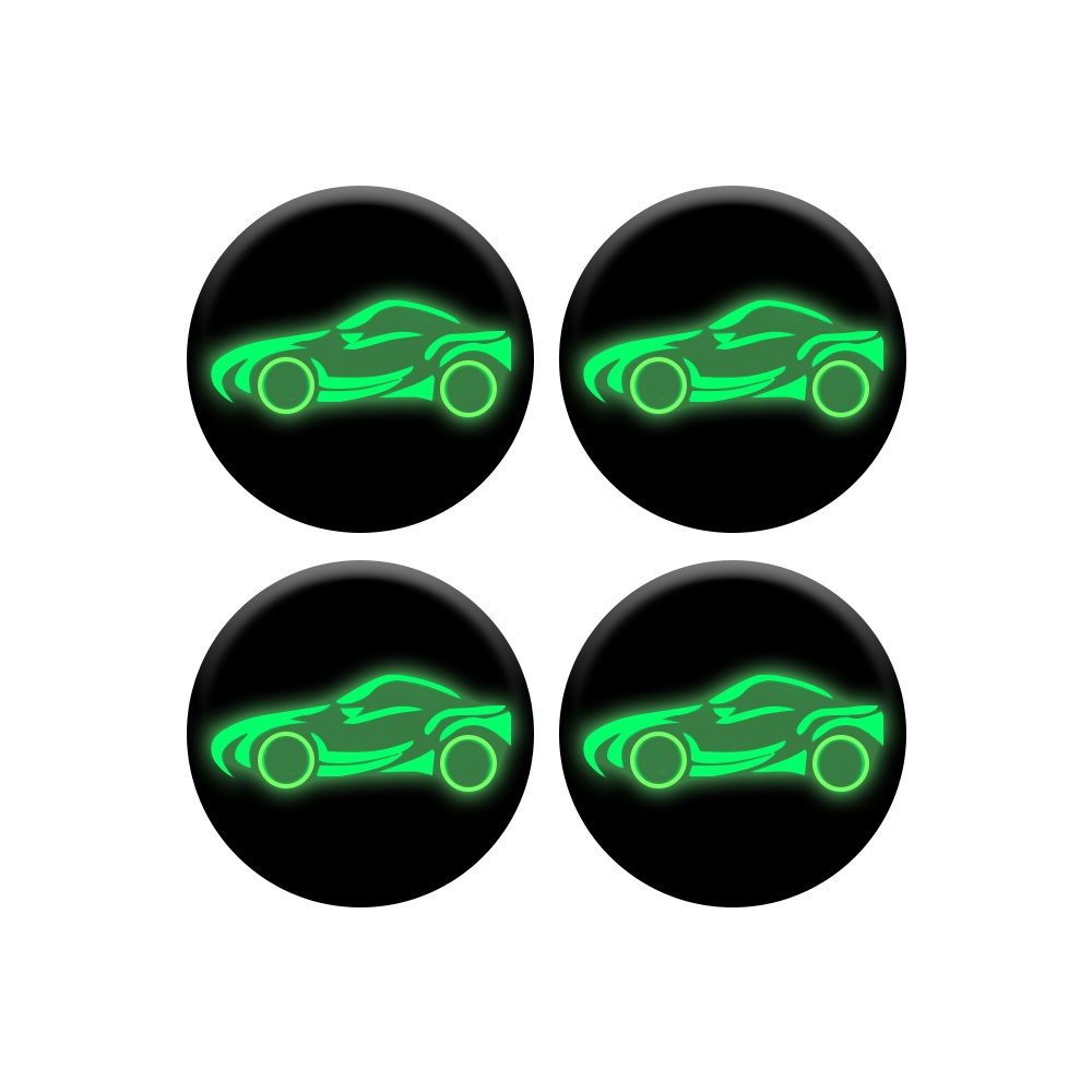 4pcs Stiker Pelindung Lubang Kunci Pintu Mobil Universal Desain Logo Sport Luminous Anti blocking / Debu