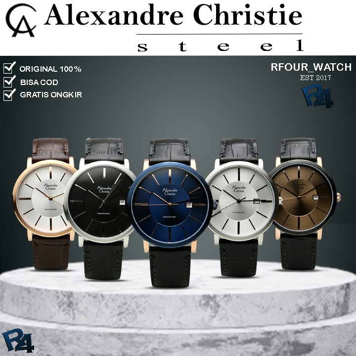 JAM TANGAN ALEXANDRE CHRISTIE PRIA KULIT ORIGINAL ALEXANDER CHRISTIE PRIA JAM ALEXANDER CRISTIE 8344