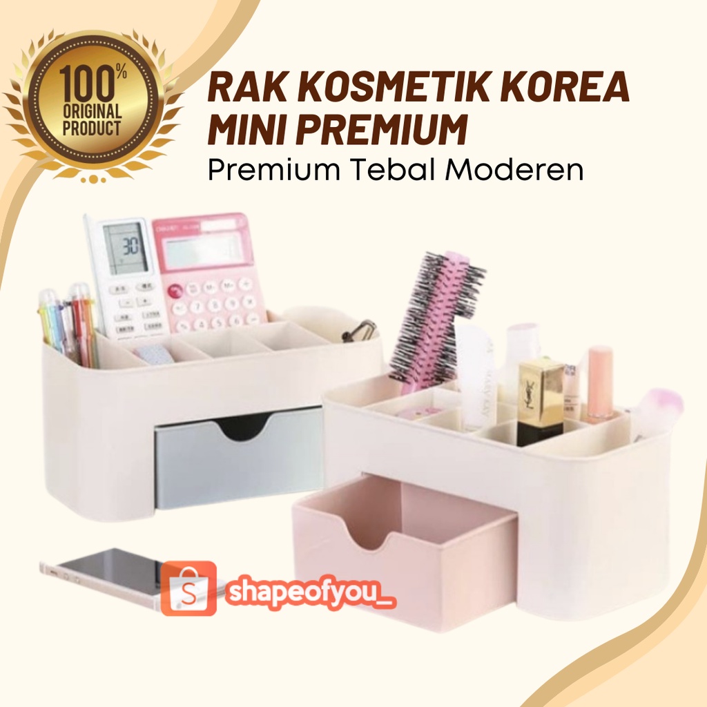 Rak Kosmetik Plastik Mini / Rak Perhiasan / Organizer Kosmetik Multifungsi Dengan Laci Kotak Serbaguna Rak Meja Tempat Organizer Make Up Brush Skincare Murah