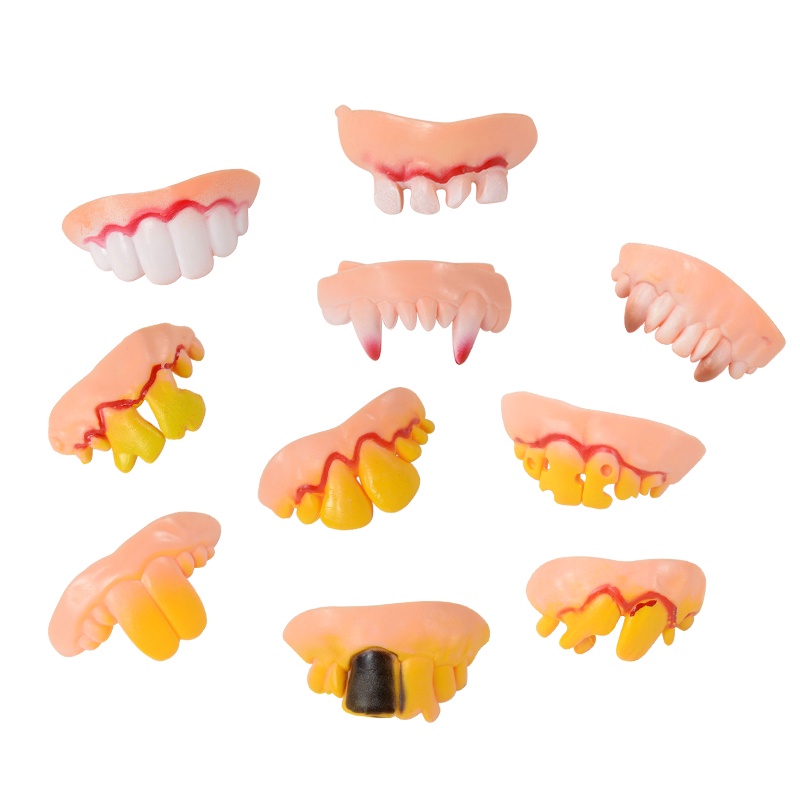 10pcs / set Gigi Palsu Vampire Untuk Dekorasi Pesta Halloween