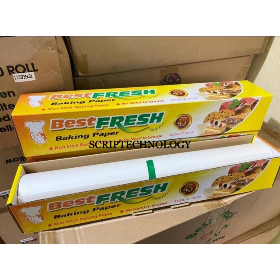 Baking paper Roll Kertas Baking Best Fresh 45cm x 75 Meter Ori