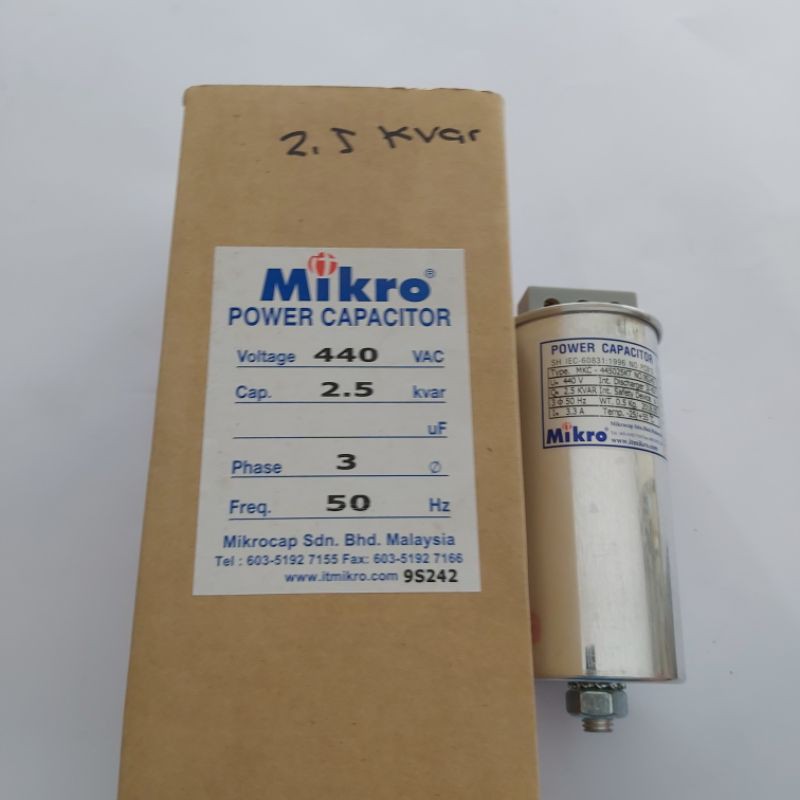 Kapasitor 5 kvar / kapasitor 2.5 kvar /capasitor 5 kvar / capasitor 2.5 kvar / kapasitor 3 phase