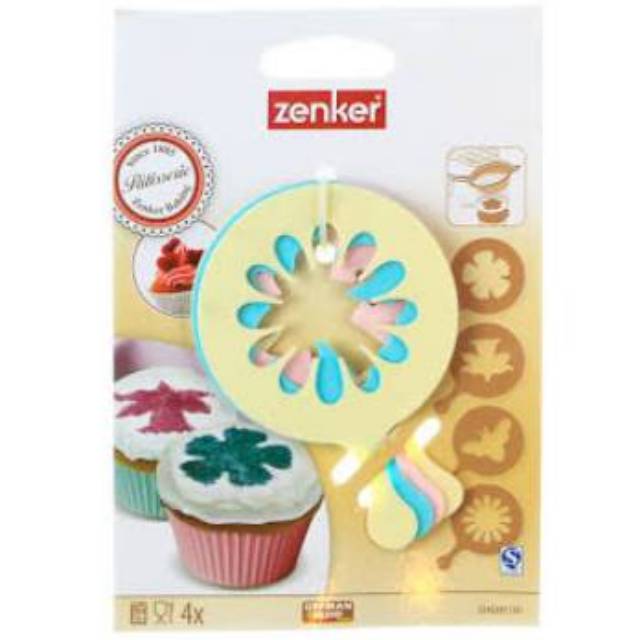 Zenker Cupcake Stencils Cetakan Penghias Taburan Kue
