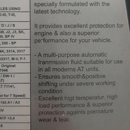 ★ Oli ATF MV Multi Vehicle Seven Power - 1liter ❄