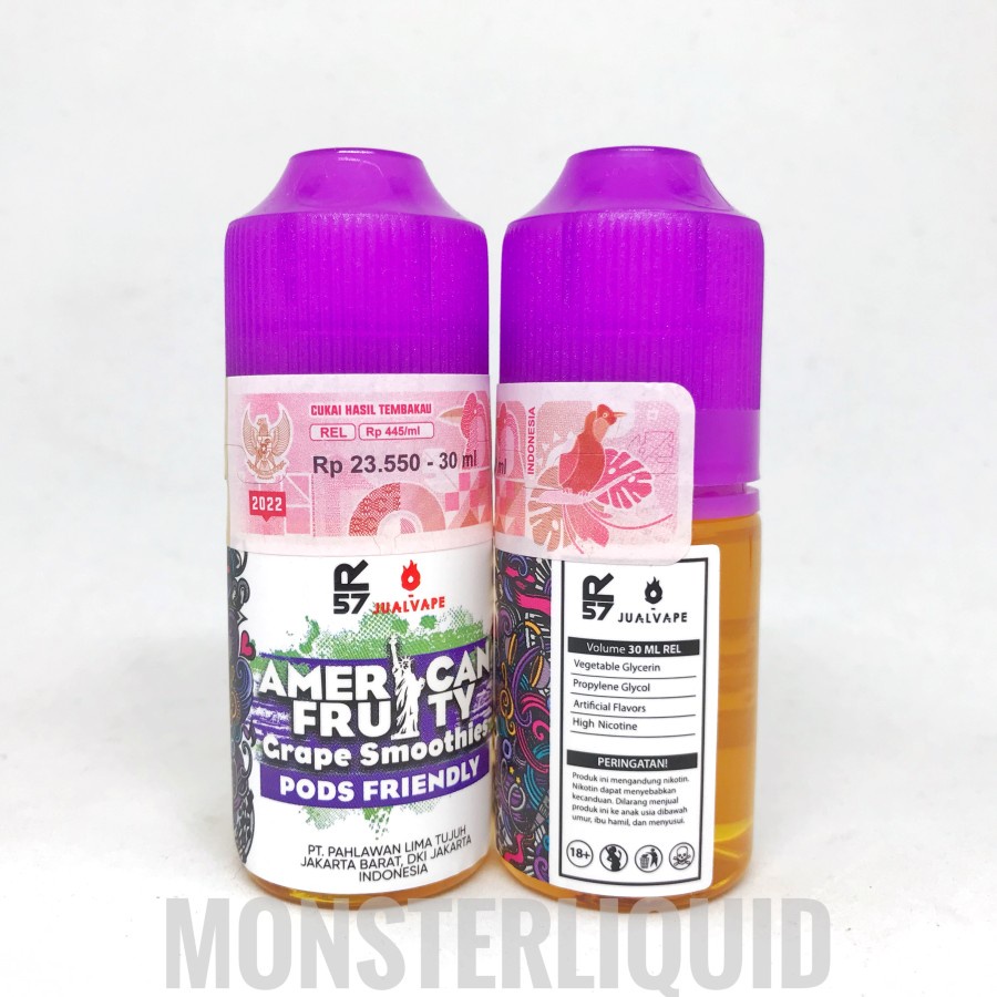 PODS AMERICAN FRUITY GRAPE SMOOTHIES BY R57 30ML