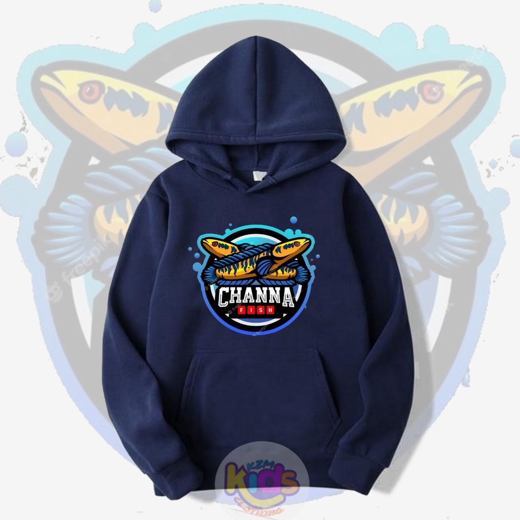 JAKET CHANNA FISH SWEATER HOODIE ANAK LAKI LAKI PEREMPUAN UNISEX GAMBAR IKAN SNACKHEAD CHANNA FISH S