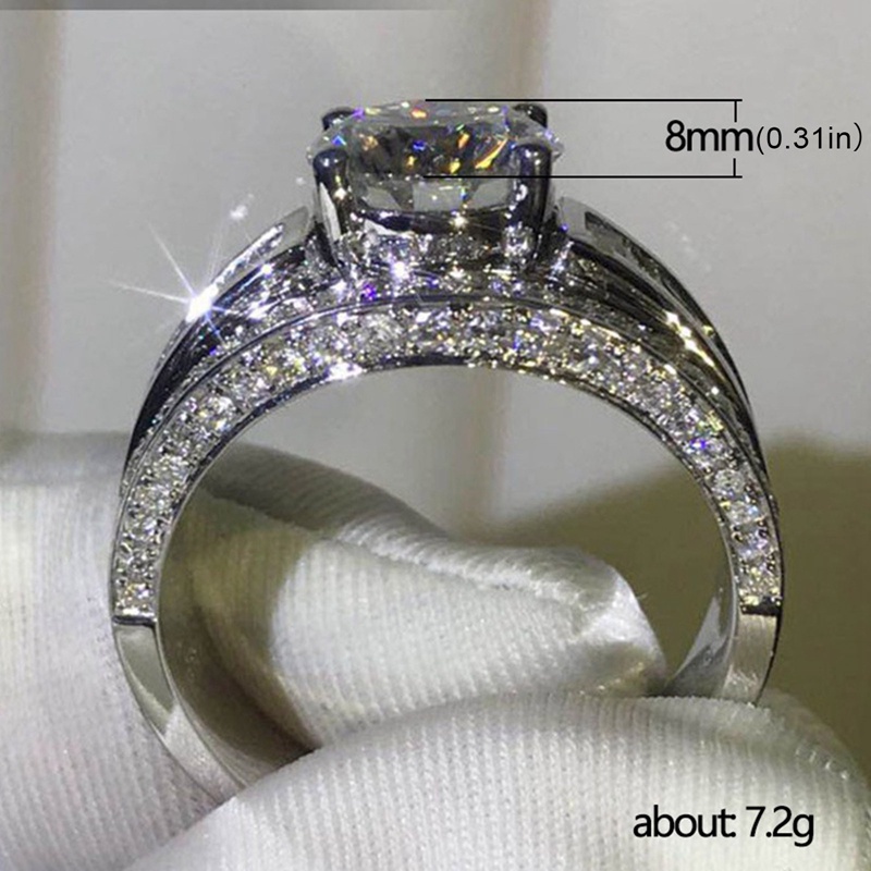 Cincin Kristal Cubic Zirconia Untuk Pengantin Wanita