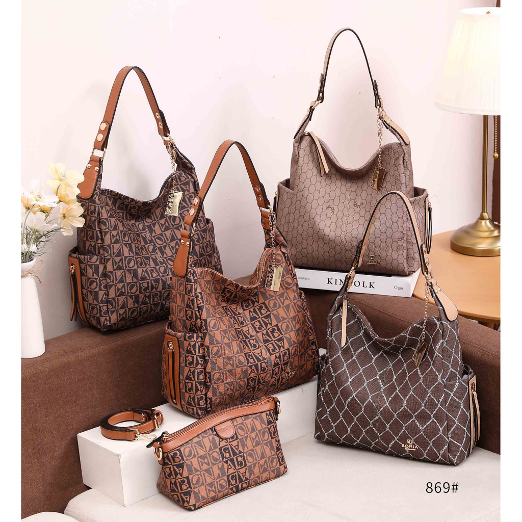 TAS BONIA HOBO SHOULDER BAG 869 SET 2IN1 SEMIPREMIUM