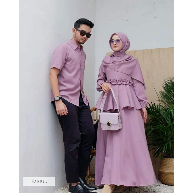 Couple Dalmi Set Pashmina / gamis couple / couple muslim