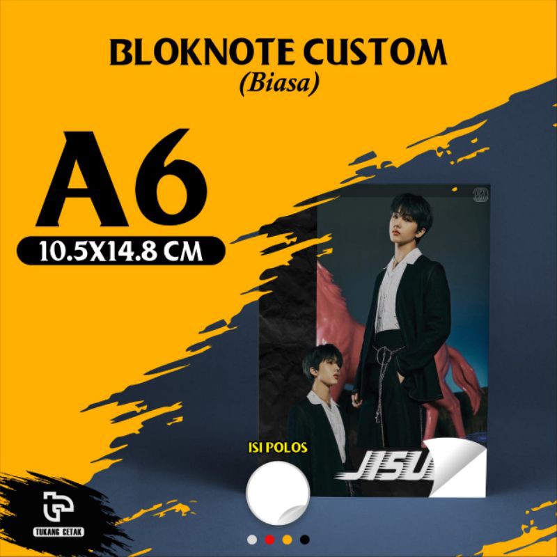 

Notes A6 Biasa (Stapler / Lem) - 25 lembar (50halaman) / Blocknote Custom / Catatan / Souvenir