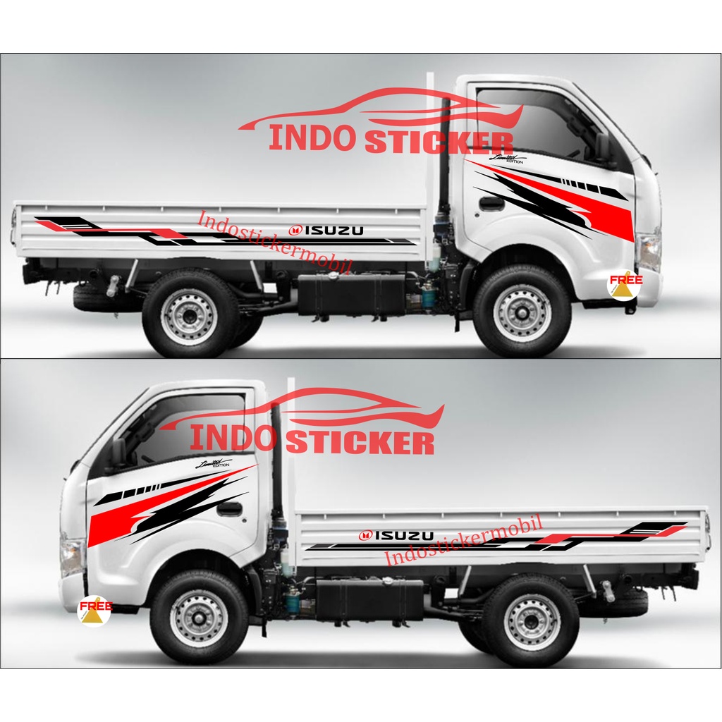 STRIPING STICKER MOBIL PICKUP TRAGA STICKER STIKER MOBIL ISUZU TRAGA TERLARIS