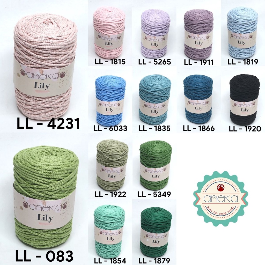 KATALOG - Benang Rajut Lily / Lili / Tambang / Macrame Cotton Rope Yarn