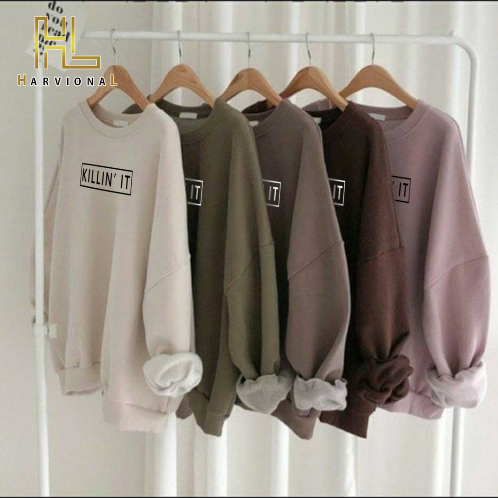 Parisdivarious Sweater Hoodie Sweatshirt Crewneck Killinit Bahan Fleece Size S - XXL (Pria &amp; Wanita)