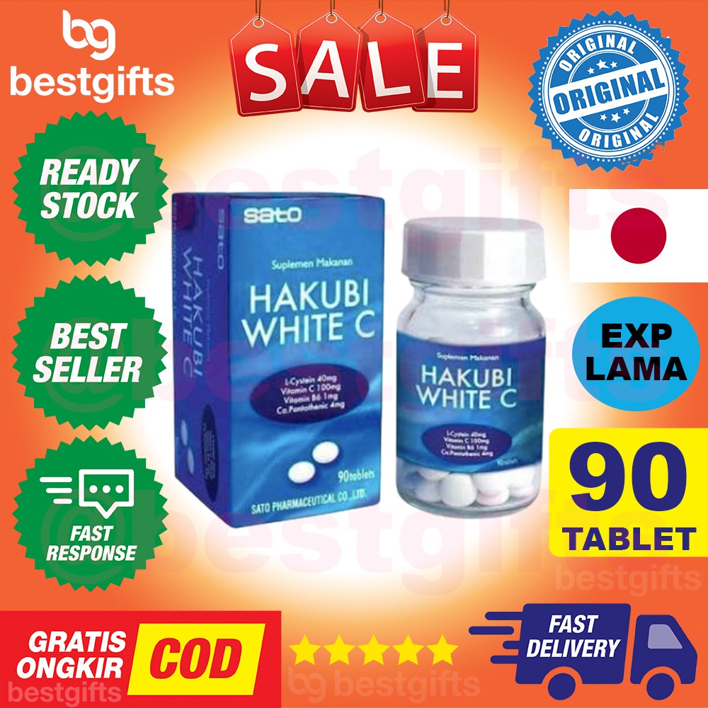 HAKUBI WHITE C VITAMIN VIT C 100 MG SATO JAPAN KEKEBALAN DAYA TAHAN IMUN TUBUH ANTIOKSIDAN 90 TABLET