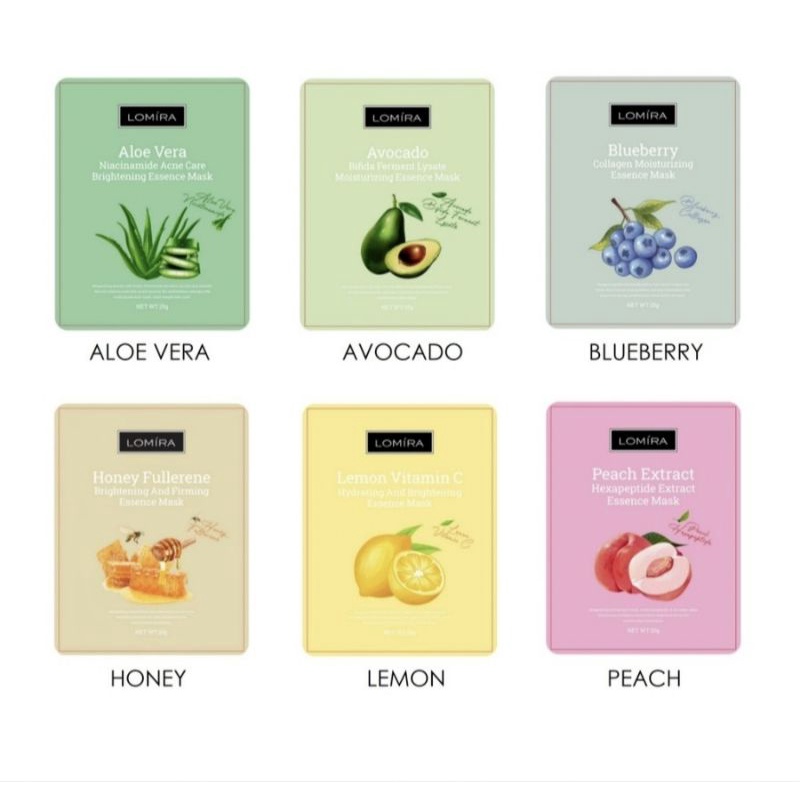 Masker Wajah Lomira Sheet Mask Essence Masker Lembaran