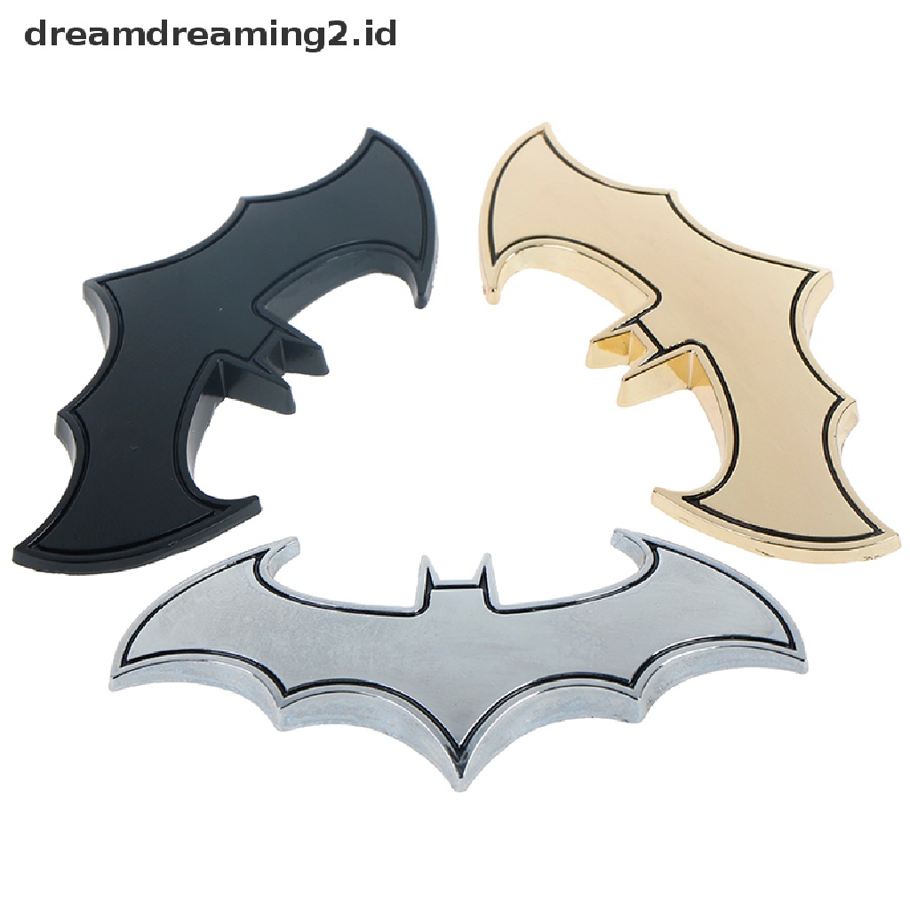 (LIKE) 1pc Stiker emblem / badge Logo Batman 3d Bahan metal Untuk Mobil / Motor