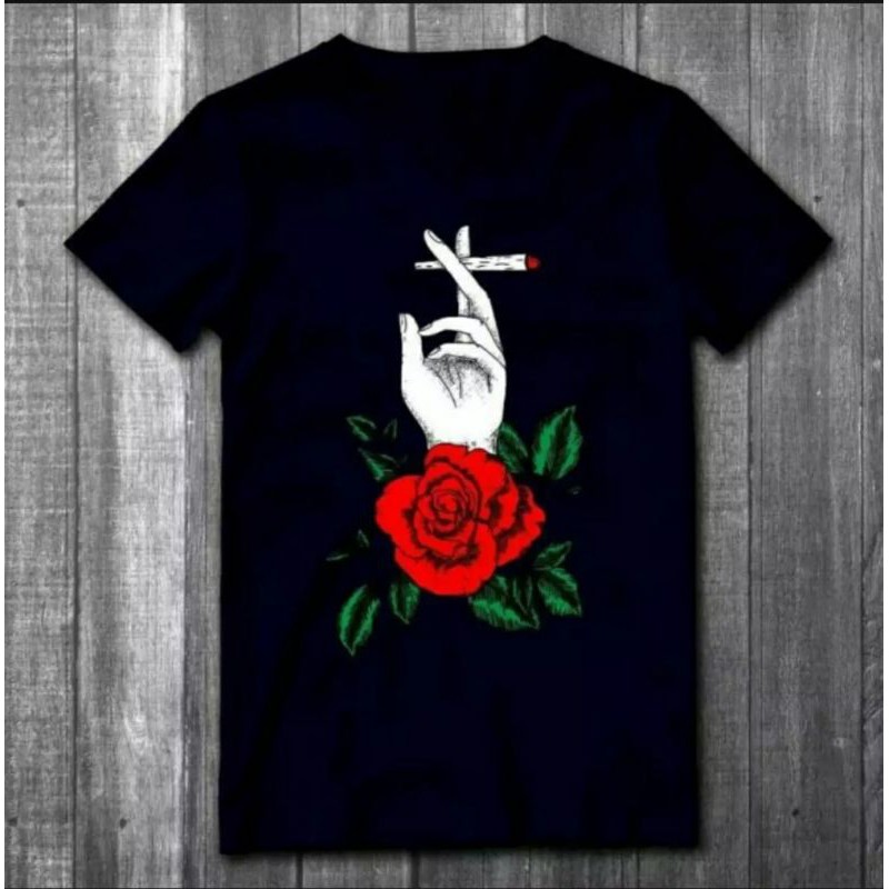 T-shirt Distro Bunga Mawar/T-shirt Pria/Kaos Cowo