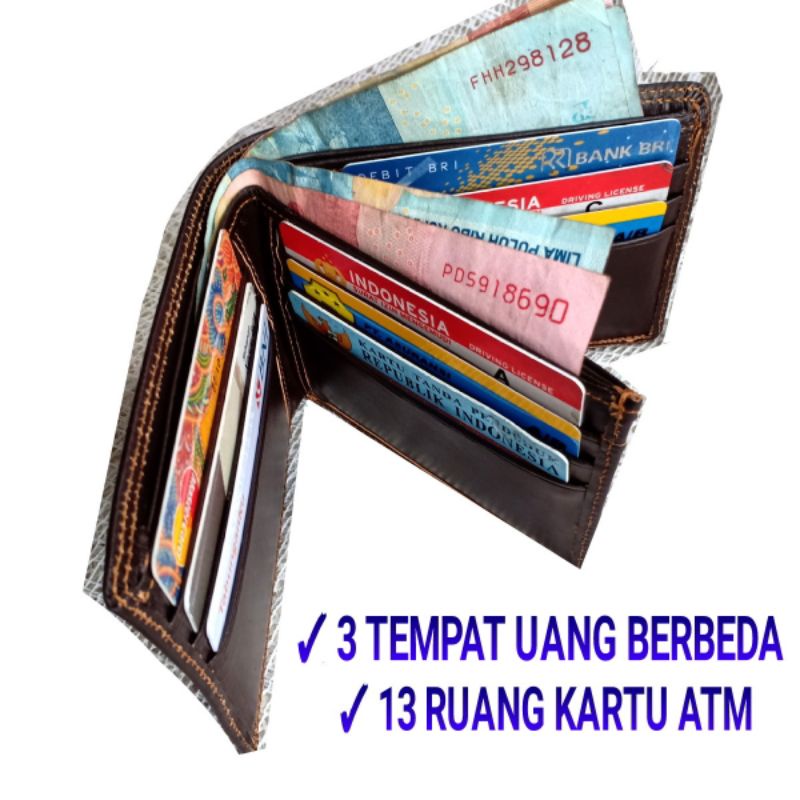 DOMPET KULIT SAPI ASLI DOMPET PRIA 3 DIMENSI 3 IN 1 KULIT PILIHAN HIGH QUALITY