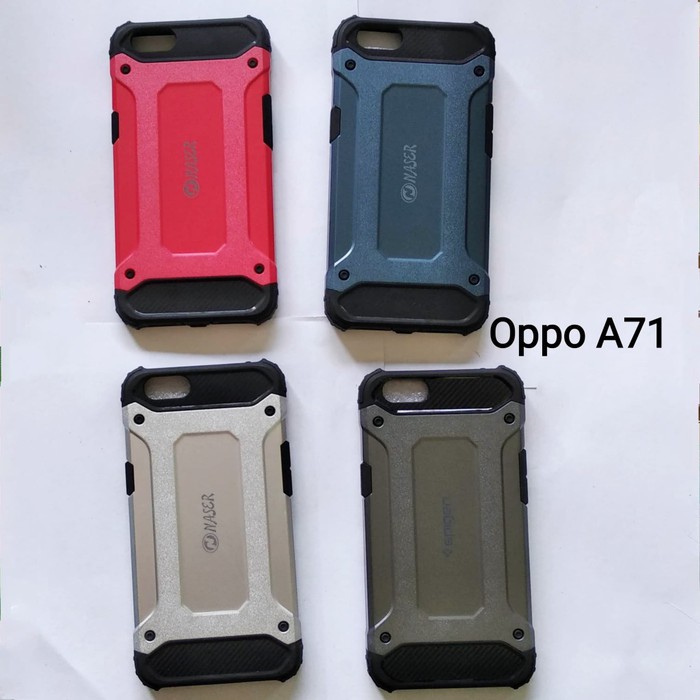 (SIAP COD) Hard Case Spigen Iron Oppo A71 -Mika Metal Casing Robot armor