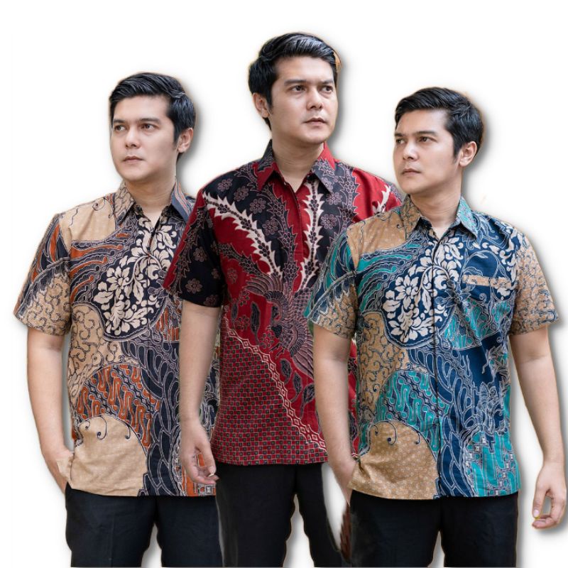 Batikcouple Kemeja Batik Pria Lengan pendek Motif Terbaru 2022 Reguler Fit Size S M L XL XXL