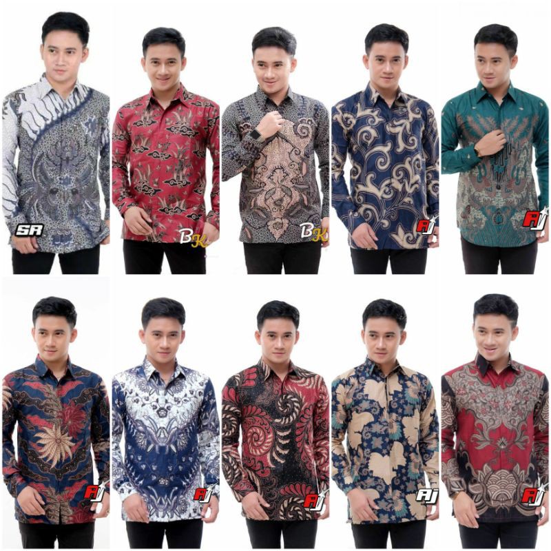 kemeja batik Spesial Navy / batik pria lengan panjang / baju batik pria / seragam batik
