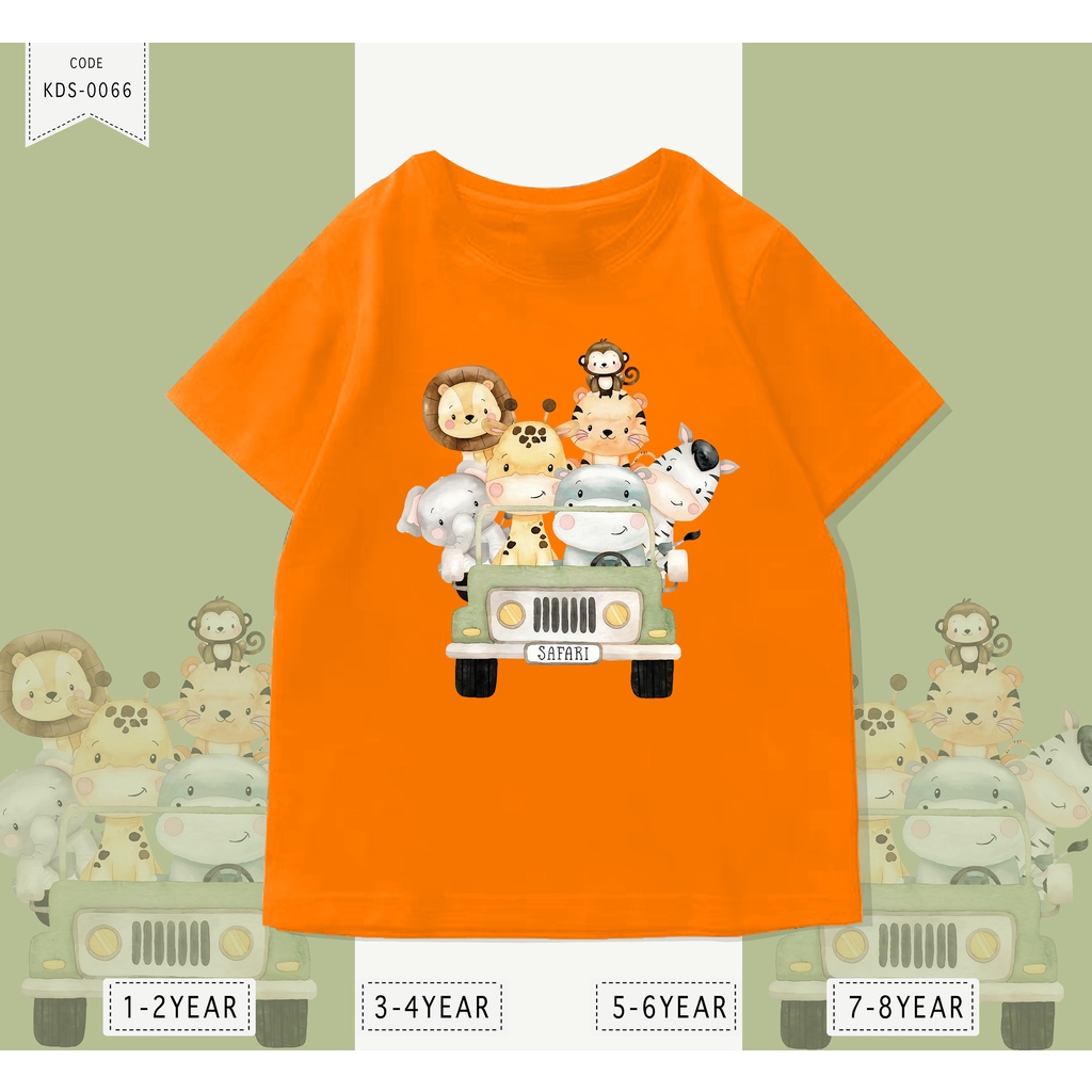 KAOS ANAK-ANAK / T-SHIRT KIDS UNISEX / SAFARI / BISA CUSTOM TEE / REAL PICTURE