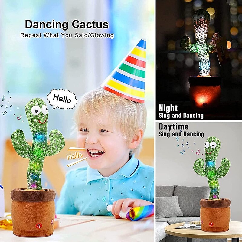 [BISA COD] Boneka Kaktus Joget Kaktus  Dancing  Mainan Kaktus Bergoyang  Dancing Cactus Boneka Kaktus Goyang dan Bicara Kaktus Joget Menari Ngomong Cactus USB BOX Kaktus Joged Musik Bicara Menari Hat Viral Music Recording Free Baterai