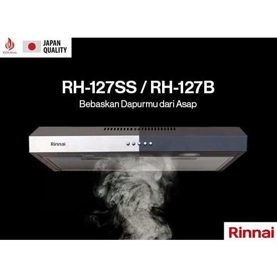 Rinnai Cooker Hood 70cm Stainless RH 127SS 127 SS Penghisap Asap Dapur