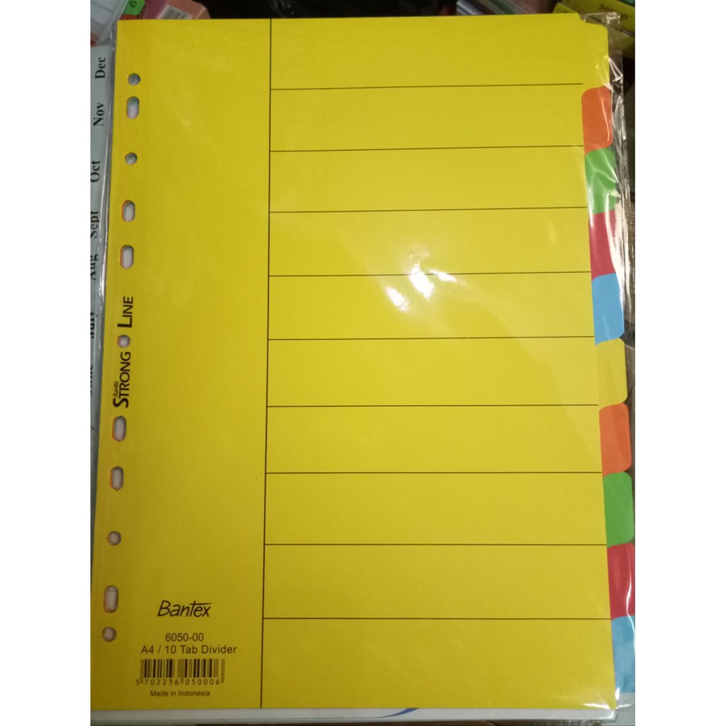 Divider Bantex 6050 Devider Pembatas 10 Warna A4