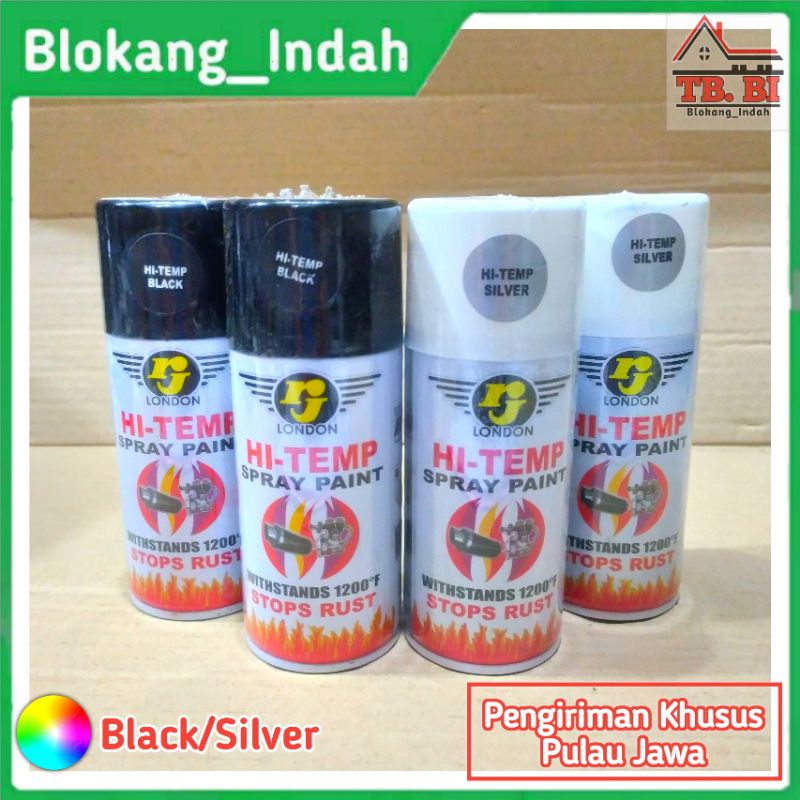 Pilox RJ London HI TEMP 400cc / RJ London HI-TEMP Spray Paint Black Silver