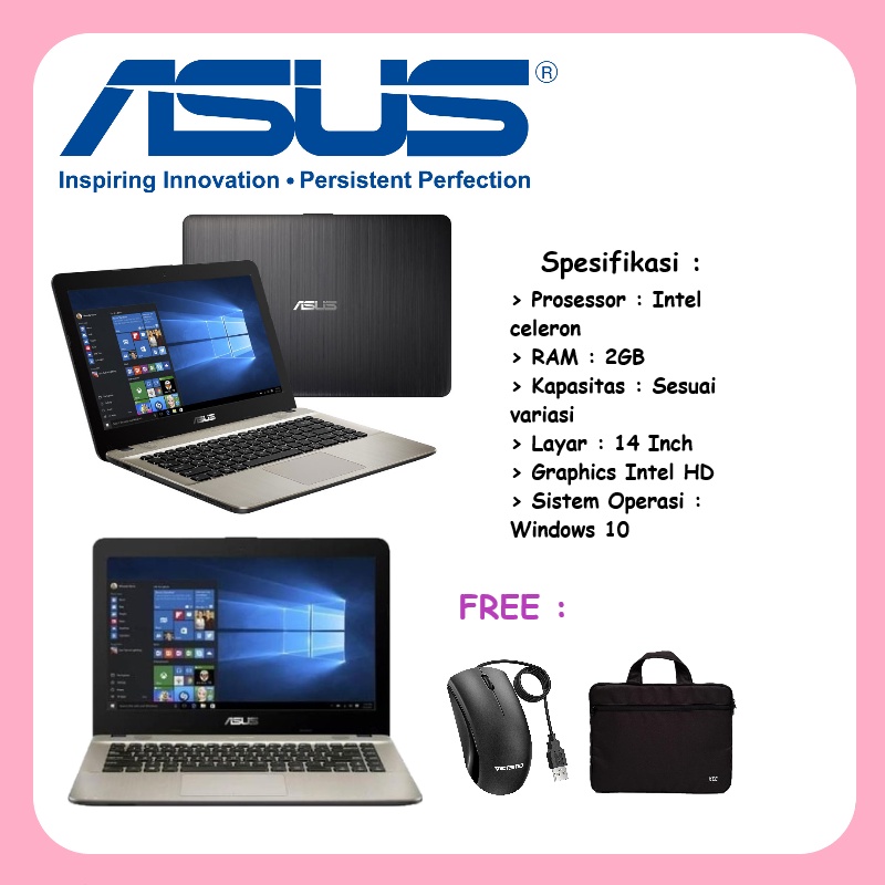 Laptop Asus Vivobook X441 series RAM 2GB Win 10