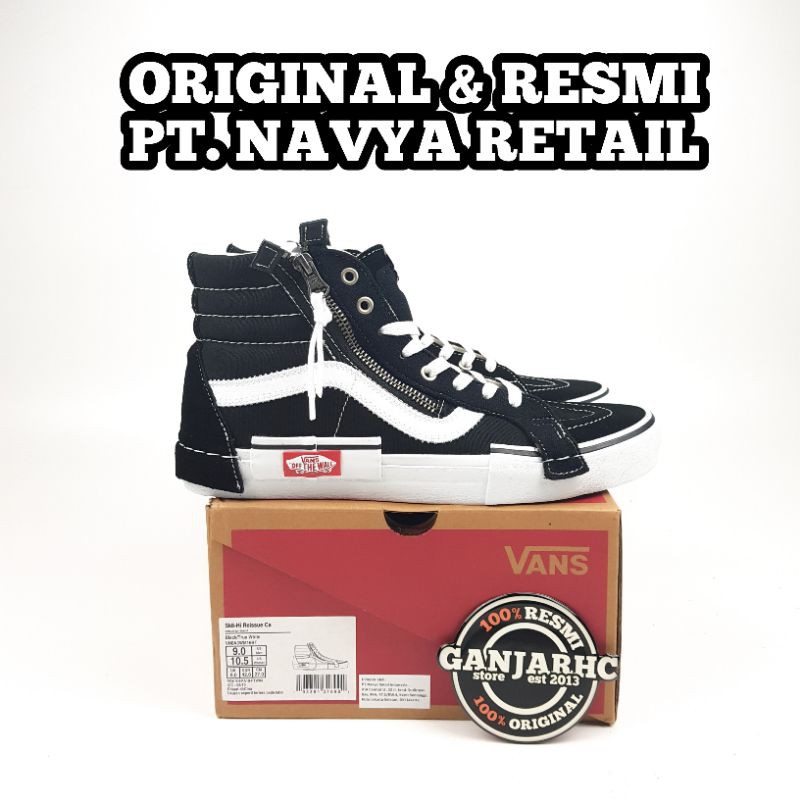 Sepatu Sneakers Vans Sk8hi Sk8 High Cut and Paste CAP Black White Original Resmi PT Navya