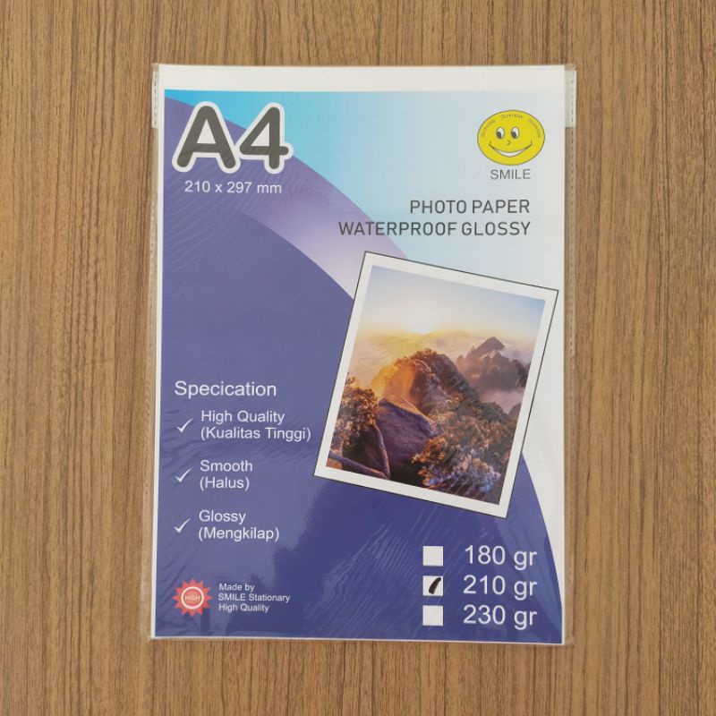 

Kertas foto A4 waterproof glossy