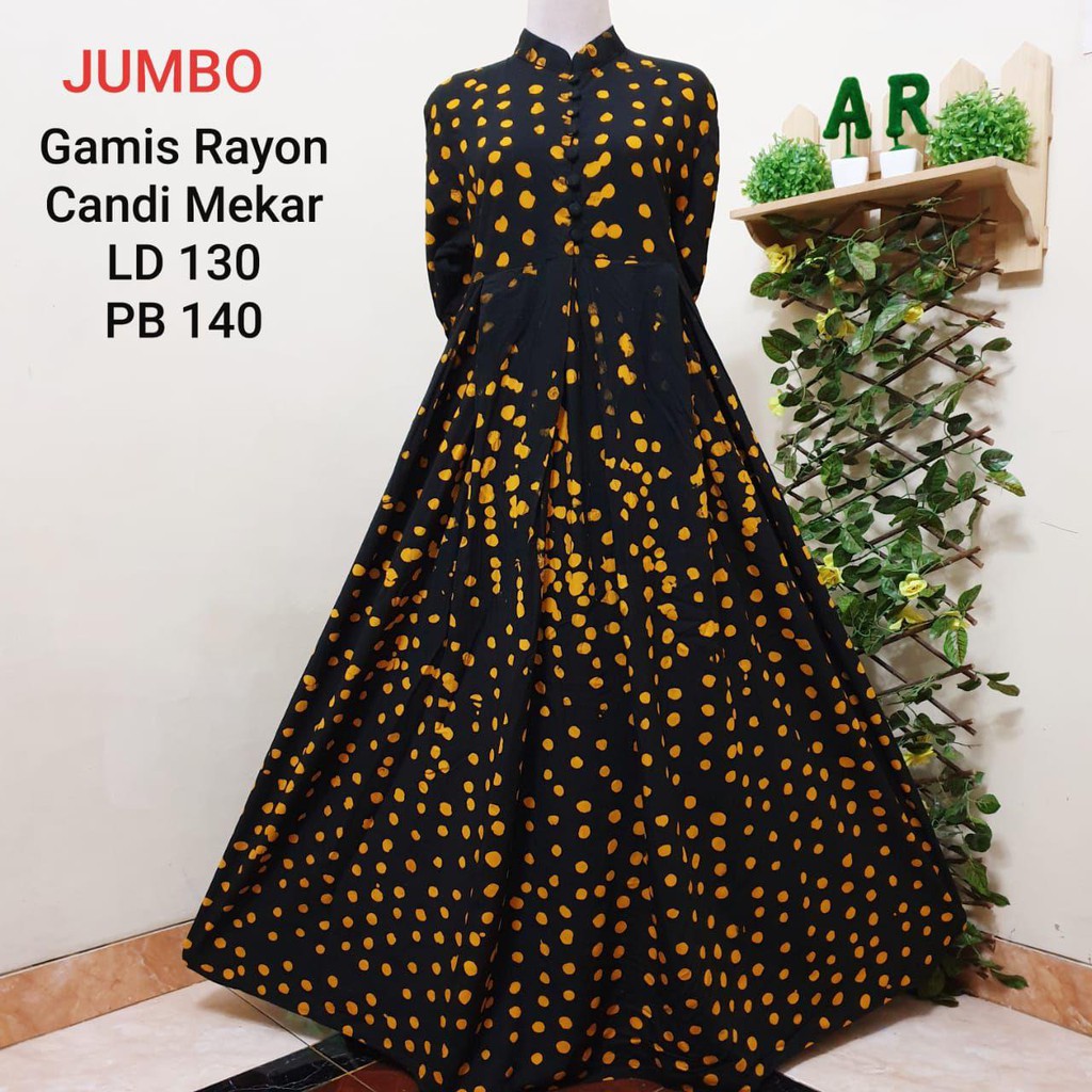 "READY" GAMIS RAYON CANDI MEKAR JUMBO #RCM SIZE " XXXXL " REALPICT TERMURAH | MUTIARA | TWILL ORI