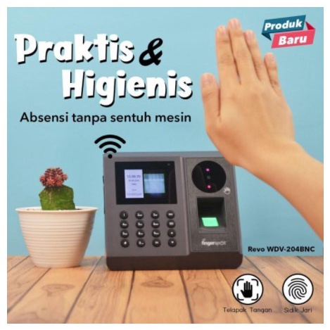 Mesin absensi Revo WDV-204BNC fingerprint telapak tangan Wifi Battery