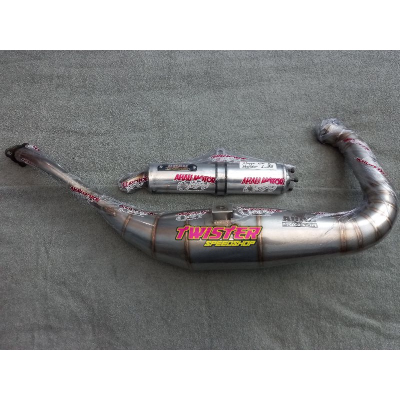 knalpot ahau 1 ninja r ninja rr stainless leher L perut 39 knalpot ahau original non cobra