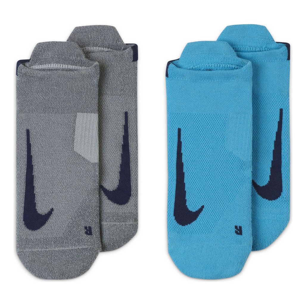 Kaos Kaki Nike Multiplier No-Show Socks 2pk Blue Grey Original