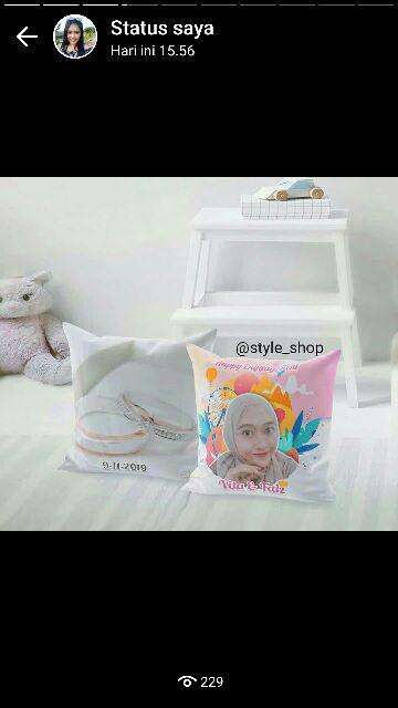 Bantal Sofa Wedding | Bantal Foto Wedding Gift | Kado Pernikahan Ukuran 45x45