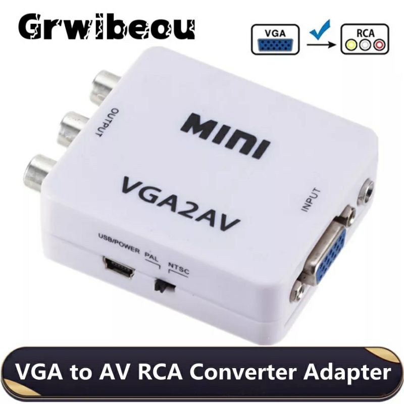 Konverter VGA to AV RCA VGA2AV Converter Adapter VGA to AV RCA