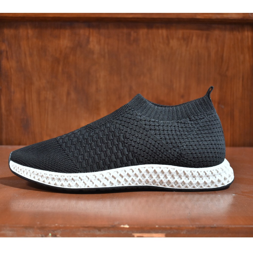 LEANDER BLACK |FORIND x Volve| Sepatu Sneakers PK OG Lari Knit Knitted Rajut Original Lokal Footwear