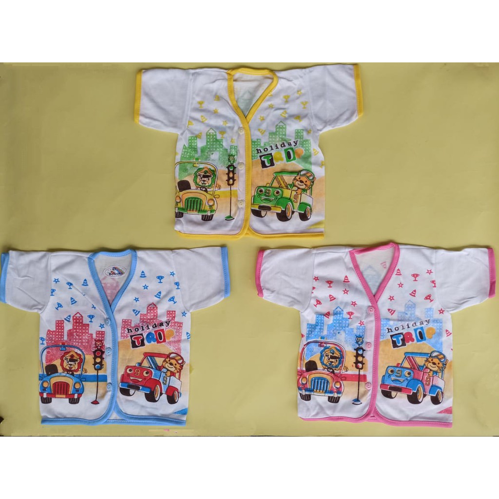 Boboko ~ 6 Pcs Baju Kancing Bayi Lengan Pendek, Pakaian Bayi Laki-laki &amp; Perempuan ~ Sahabi