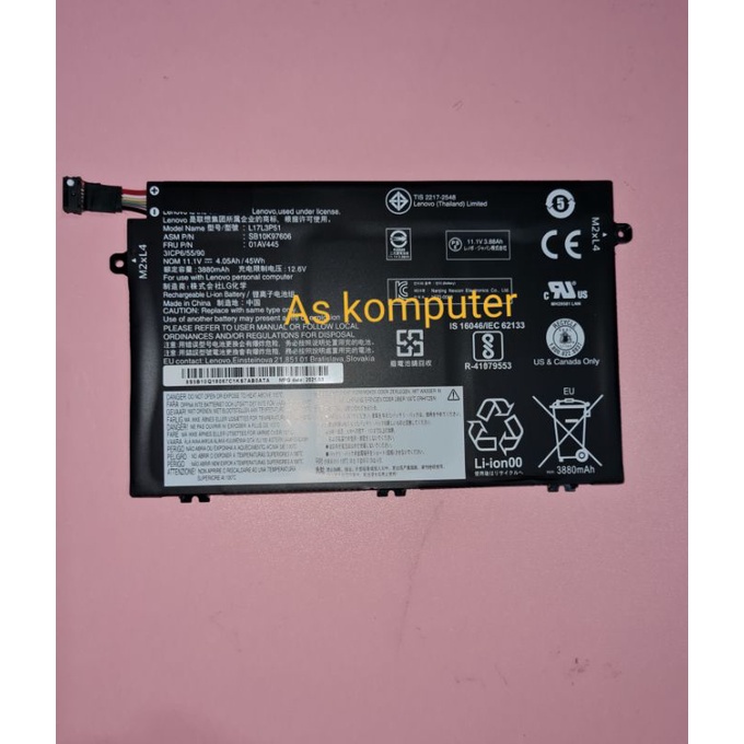 Baterai Battery Lenovo E480 E580 R480 R580 L17C3P51 L17L3P51 L17L3P52 L480 L580