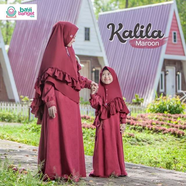 Gamis Anak Kalila Maroon by bayi banget hijab