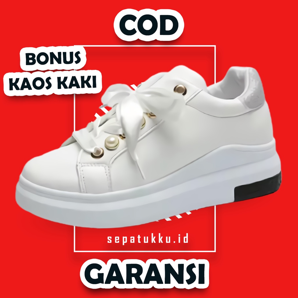  SEPATU  SNAKERS SNEAKERS KETS CASUAL PUTIH  IMPORT WANITA  