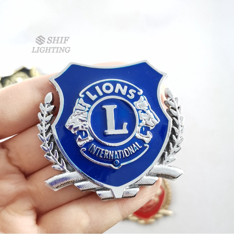 1pc Stiker Emblem Logo Singa Club Internasional Bahan Metal Untuk Dekorasi Mobil