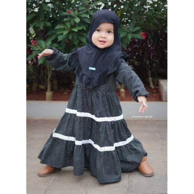 GAMIS ANAK LUCU POLKADOT KATUN JEPANG ORI 6BLN-5THN