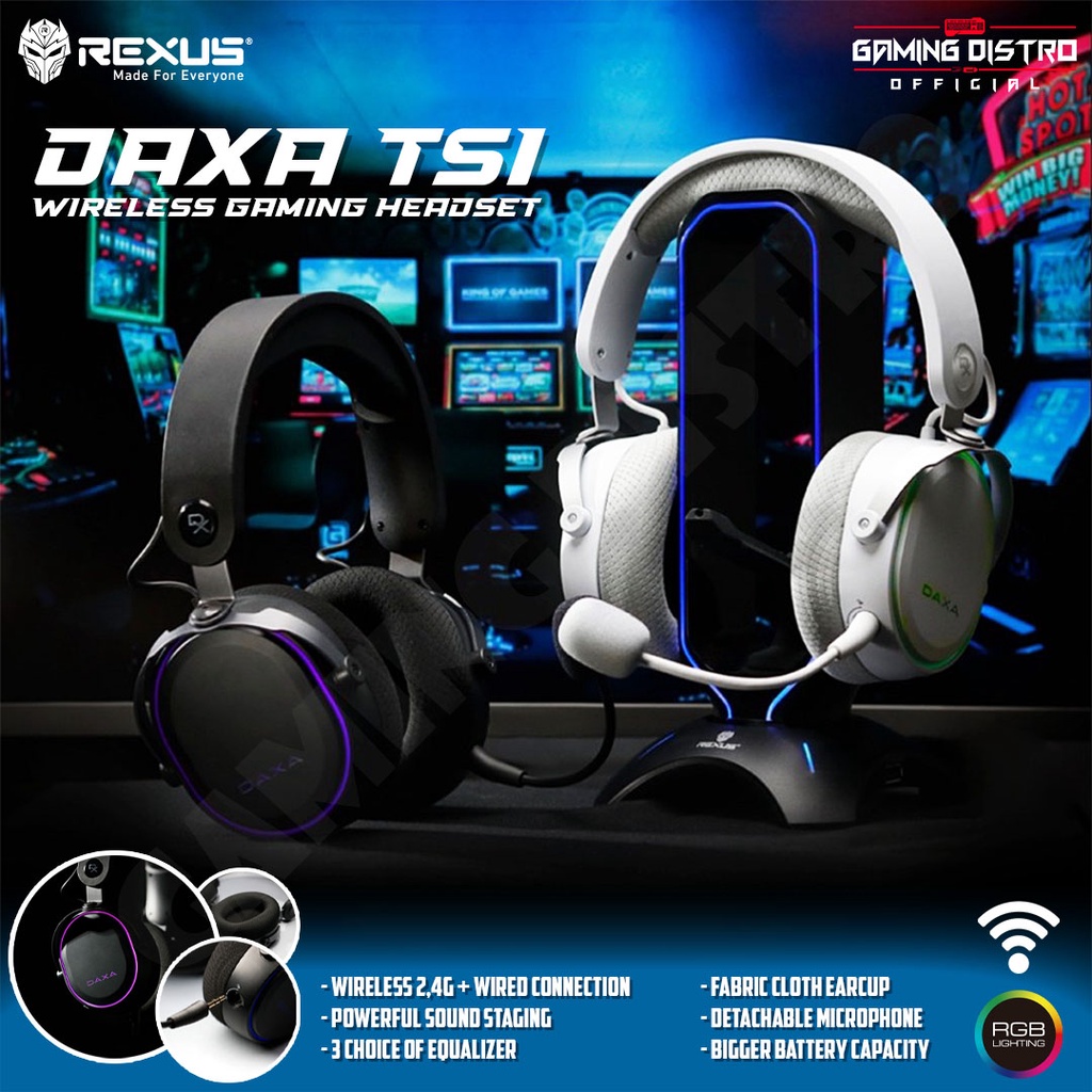 Rexus Daxa TS1 / TS-1 Wireless RGB Gaming Headset